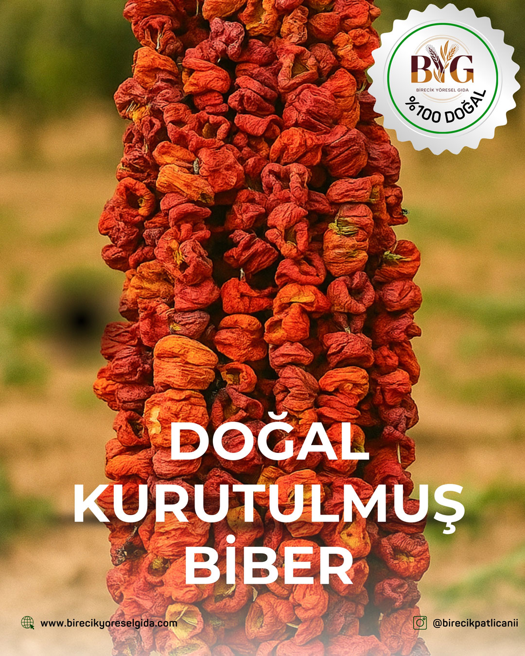 Doğal Kurutulmuş Biber 